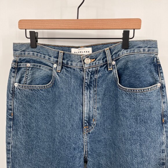 Slvrlake London Jeans Size 32 High Rise Straight Leg Cotton Denim USA Made - Picture 5 of 14